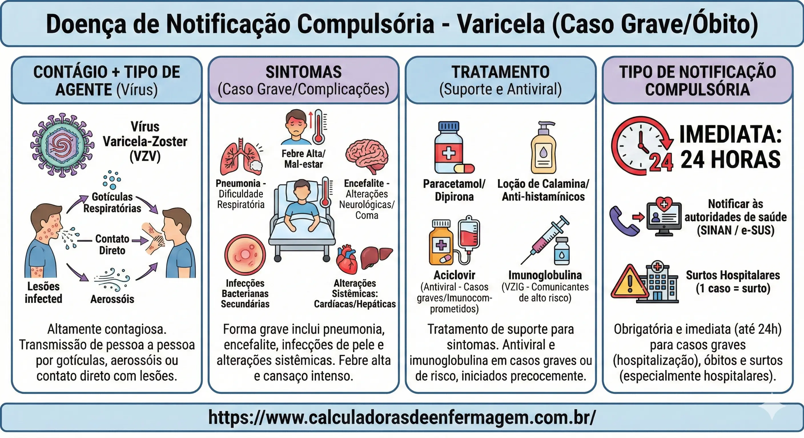 Varicela - caso grave internado ou óbito